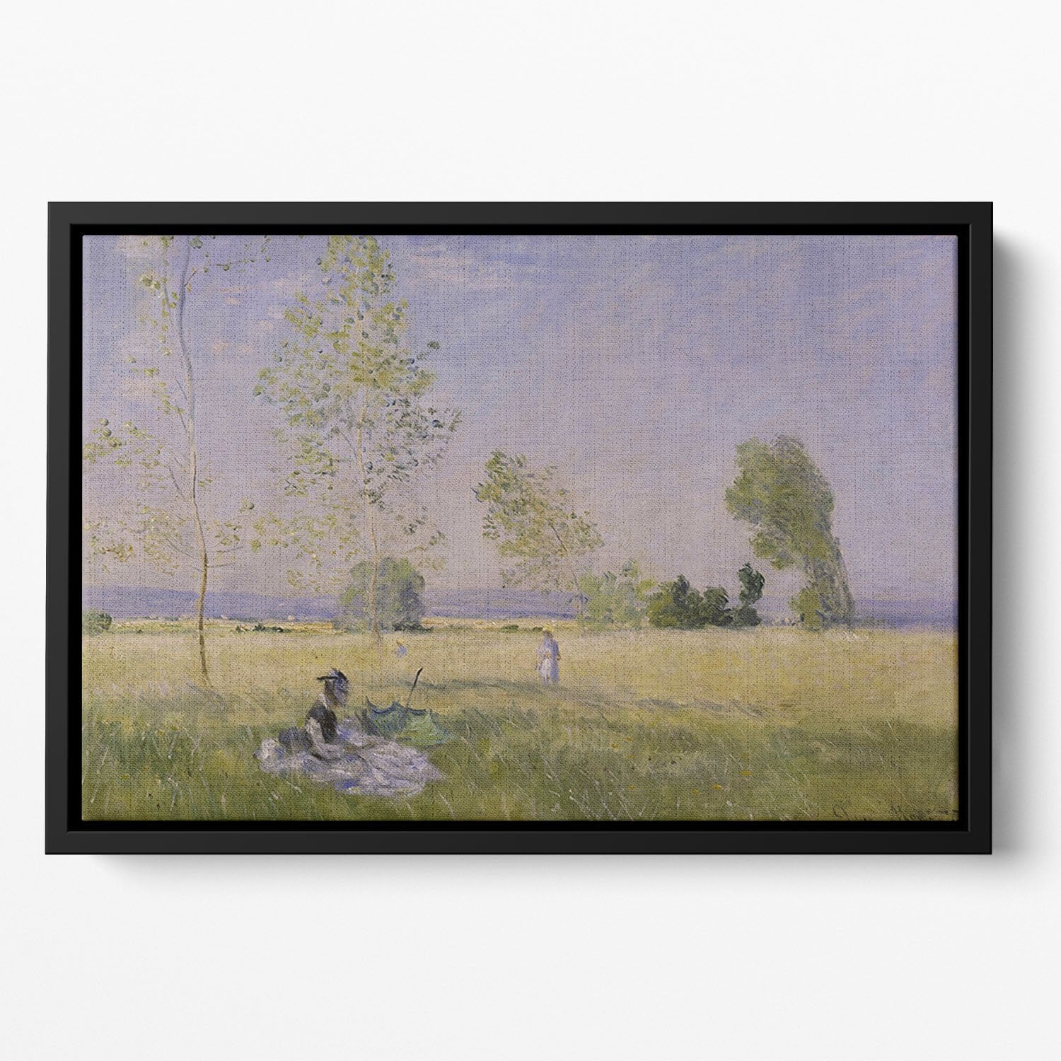 Summer by Monet Floating Framed Canvas