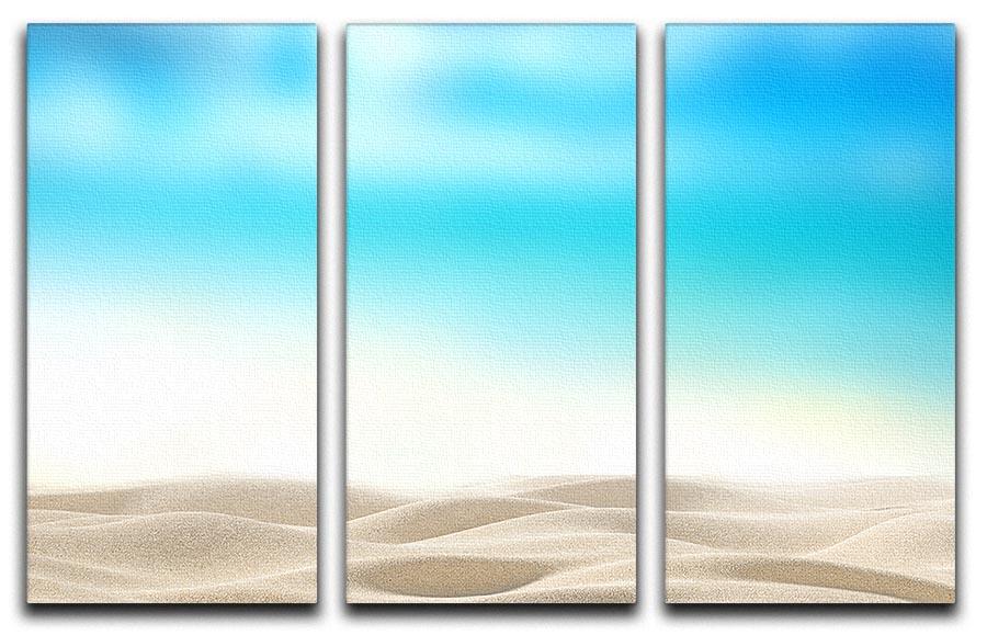 Summer exotic sandy beach with blur sea 3 Split Panel Canvas Print - Canvas Art Rocks - 1