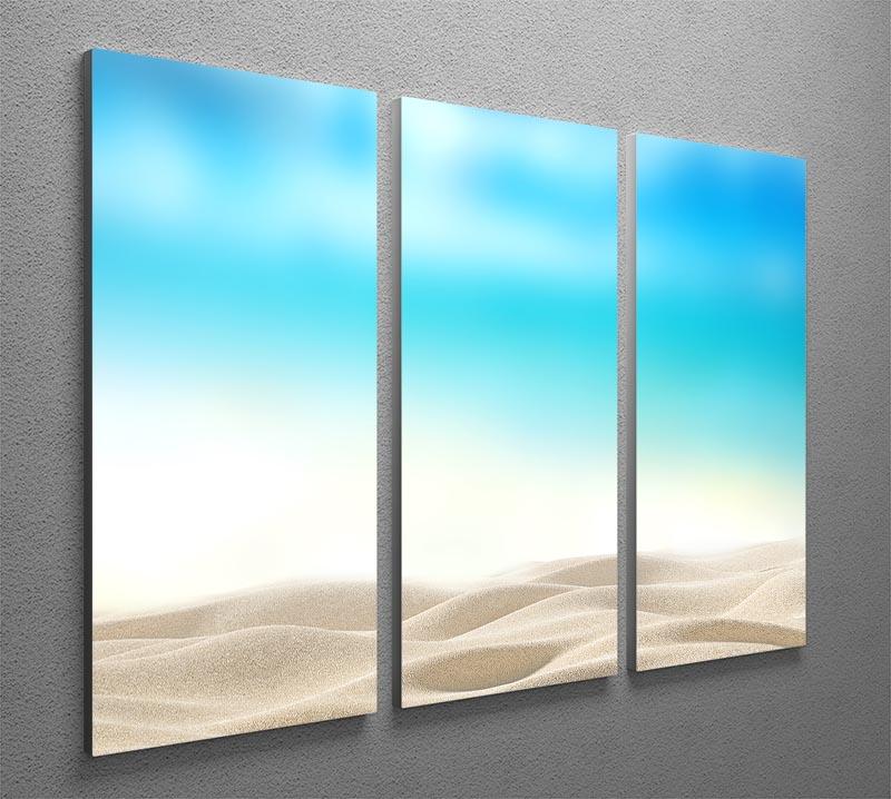 Summer exotic sandy beach with blur sea 3 Split Panel Canvas Print - Canvas Art Rocks - 2