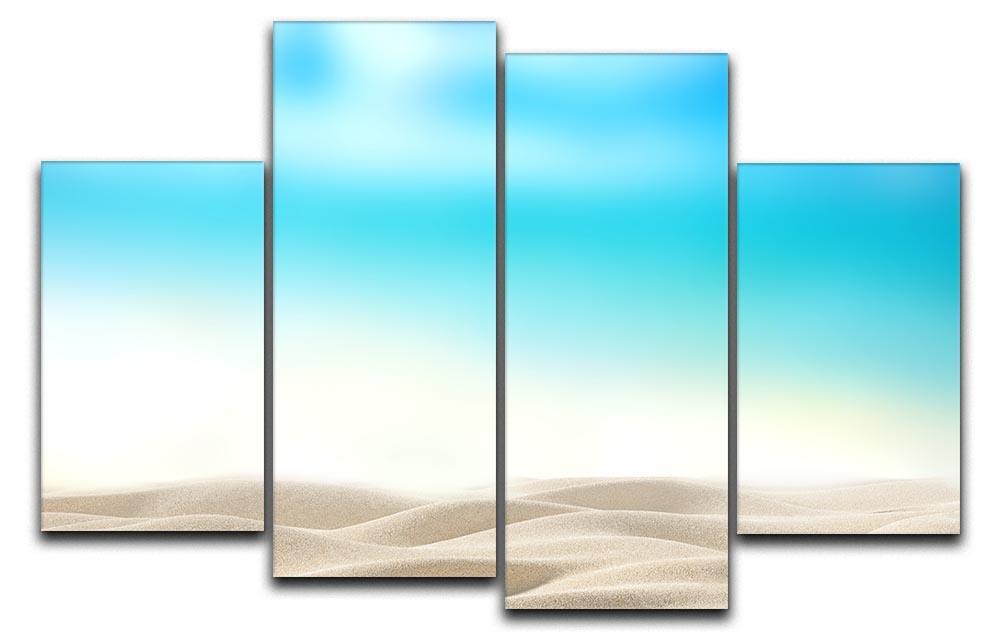 Summer exotic sandy beach with blur sea 4 Split Panel Canvas - Canvas Art Rocks - 1