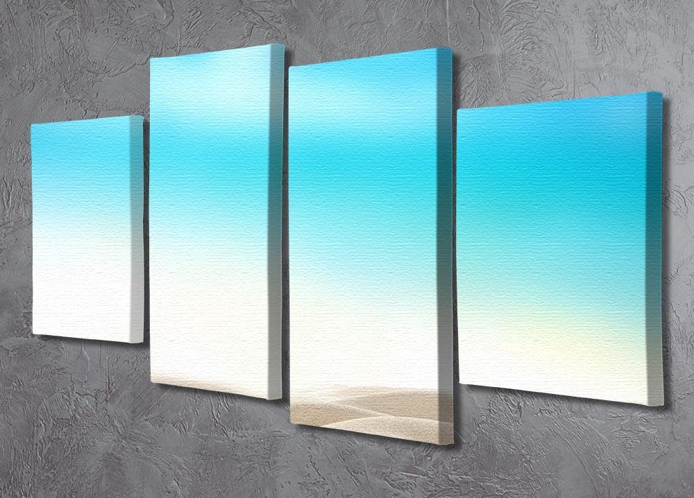 Summer exotic sandy beach with blur sea 4 Split Panel Canvas - Canvas Art Rocks - 2