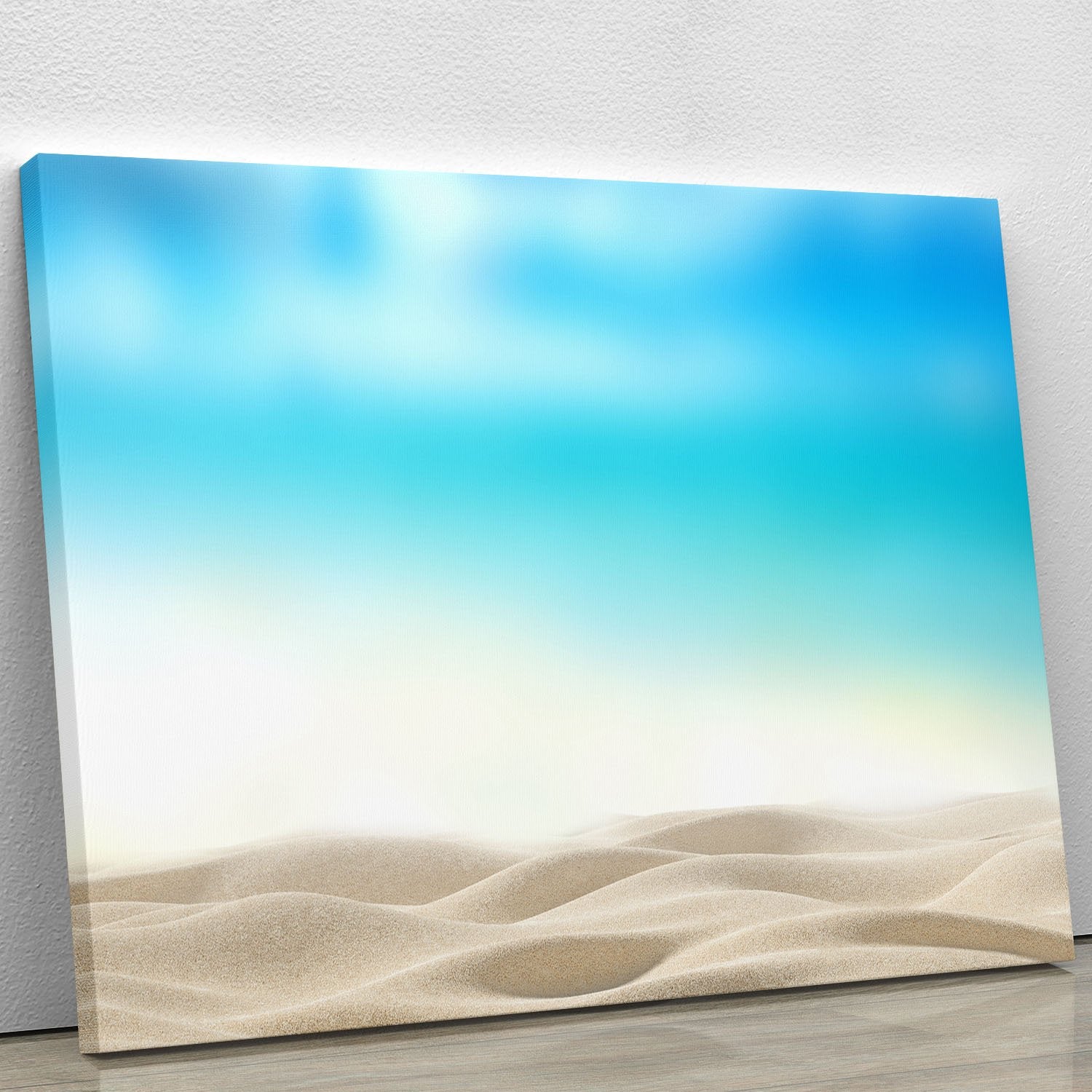 Summer exotic sandy beach with blur sea Canvas Print or Poster