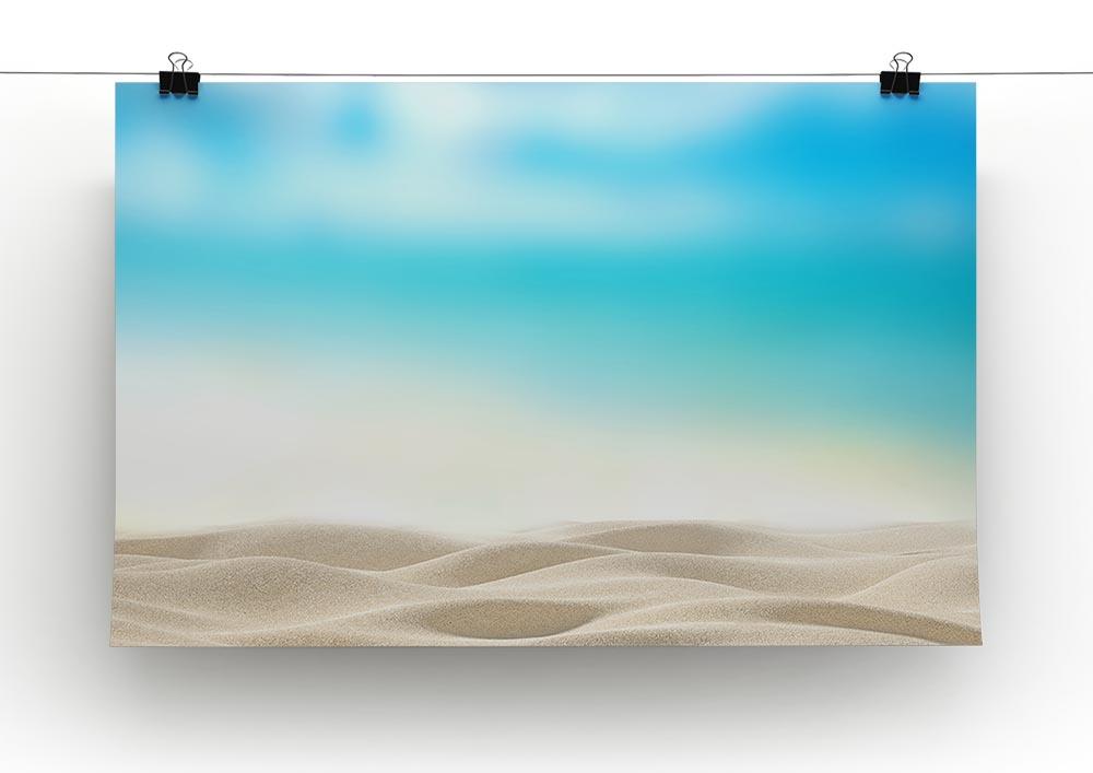 Summer exotic sandy beach with blur sea Canvas Print or Poster - Canvas Art Rocks - 2