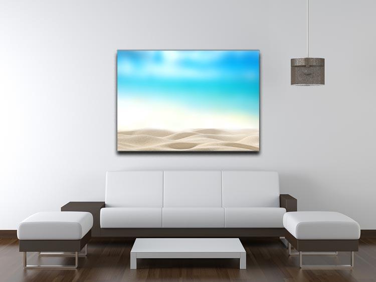 Summer exotic sandy beach with blur sea Canvas Print or Poster - Canvas Art Rocks - 4