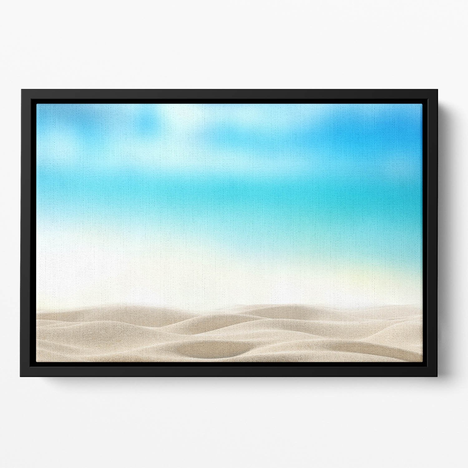 Summer exotic sandy beach with blur sea Floating Framed Canvas