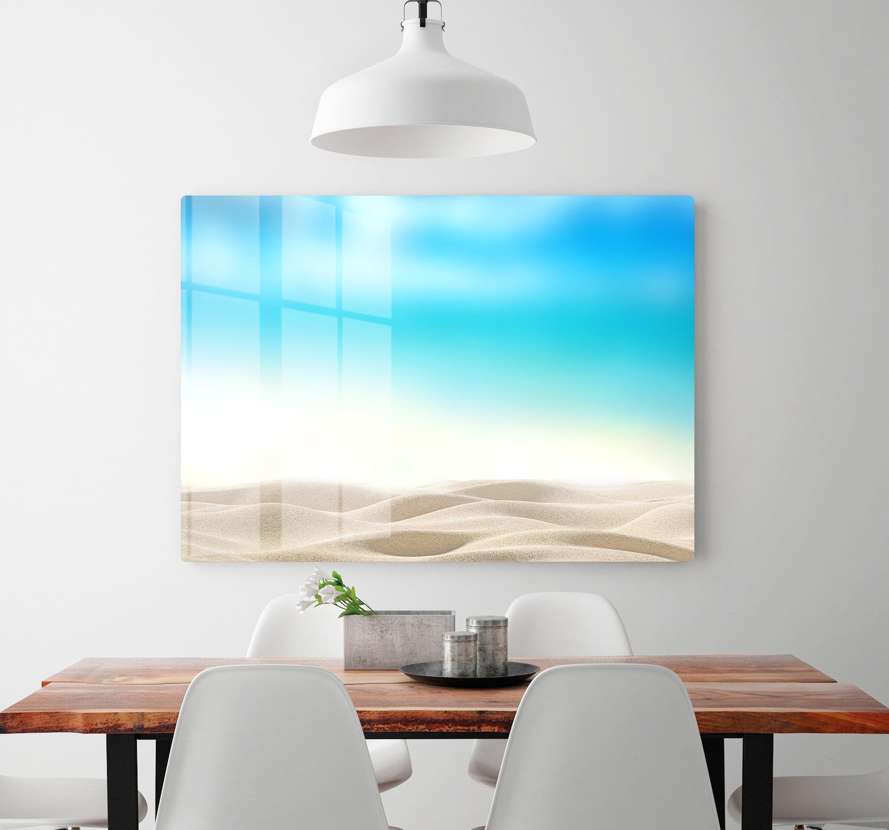 Summer exotic sandy beach with blur sea HD Metal Print - Canvas Art Rocks - 2