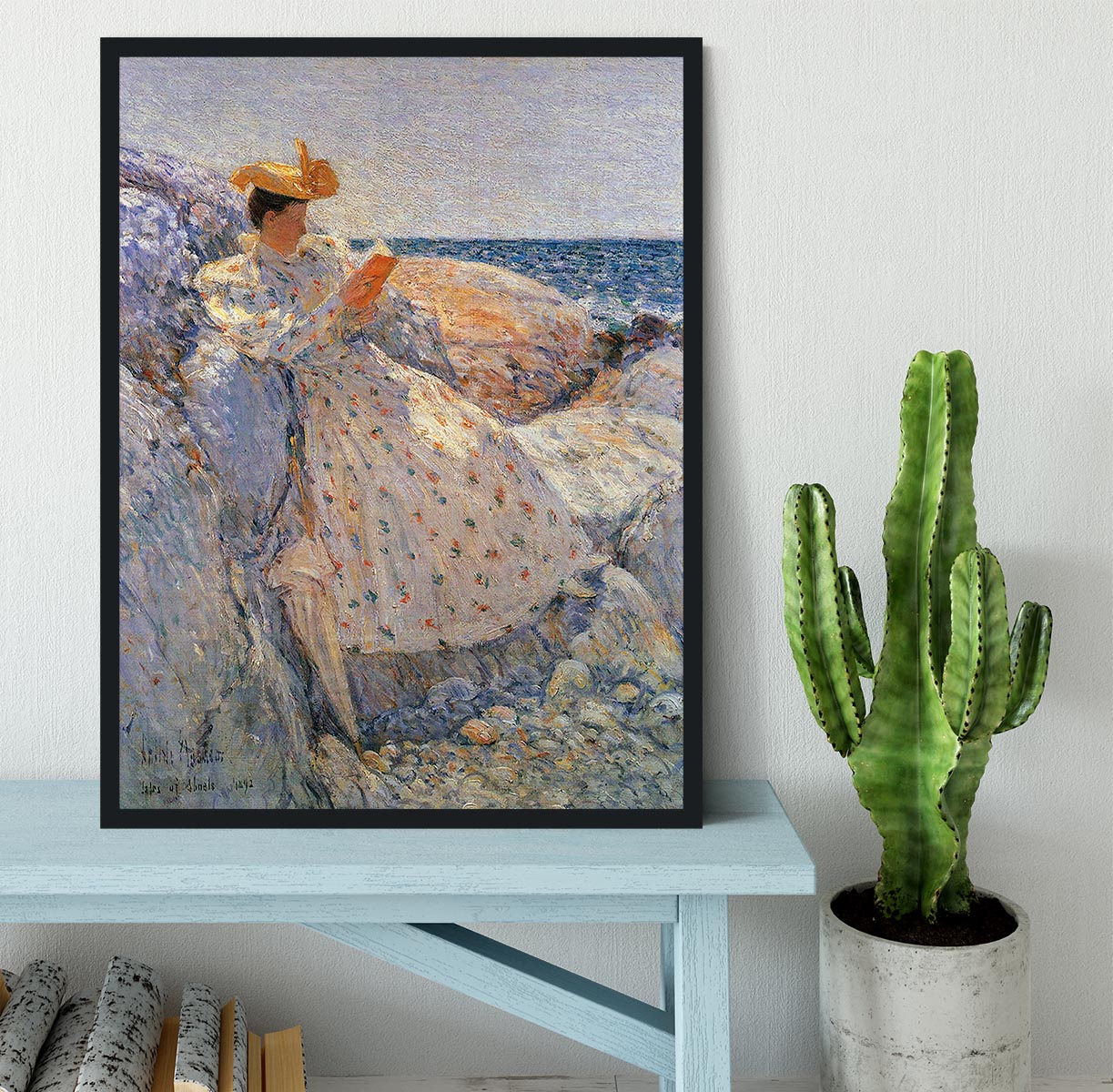 Summer sunlight by Hassam Framed Print - Canvas Art Rocks - 2