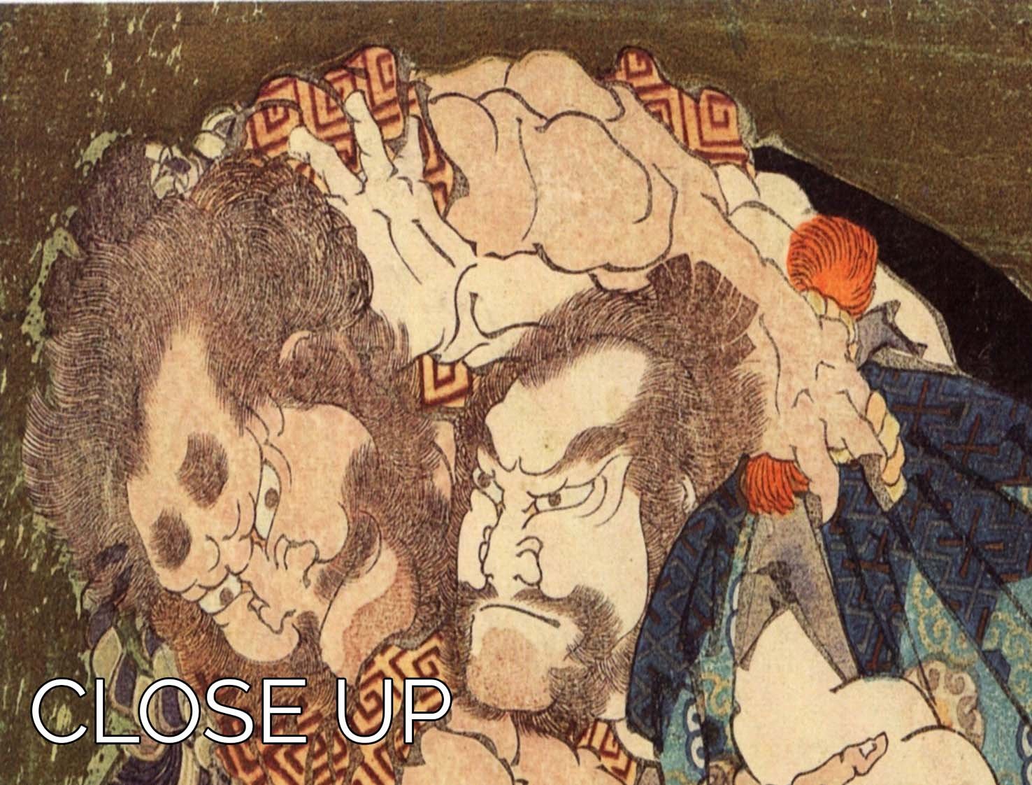 Sumo wrestlers by Hokusai 3 Split Panel Canvas Print - Canvas Art Rocks - 3