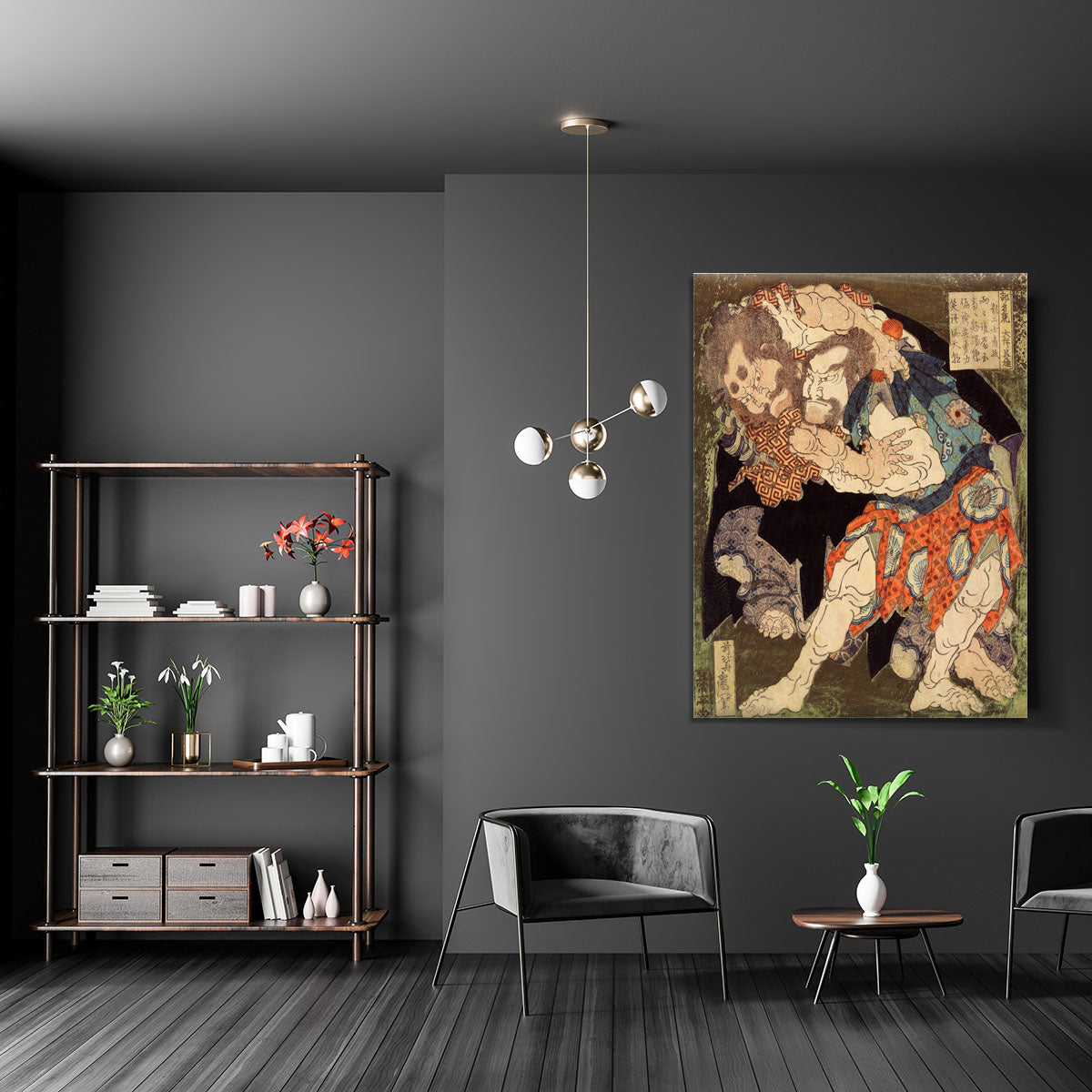 Sumo wrestlers by Hokusai Canvas Print or Poster - Canvas Art Rocks - 5