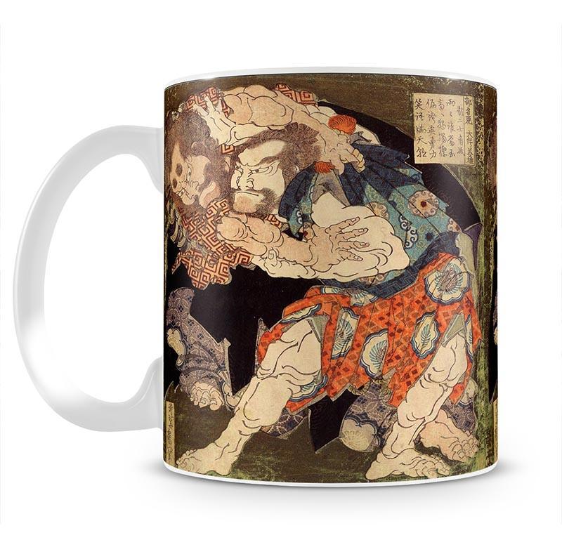 Sumo wrestlers by Hokusai Mug - Canvas Art Rocks - 2