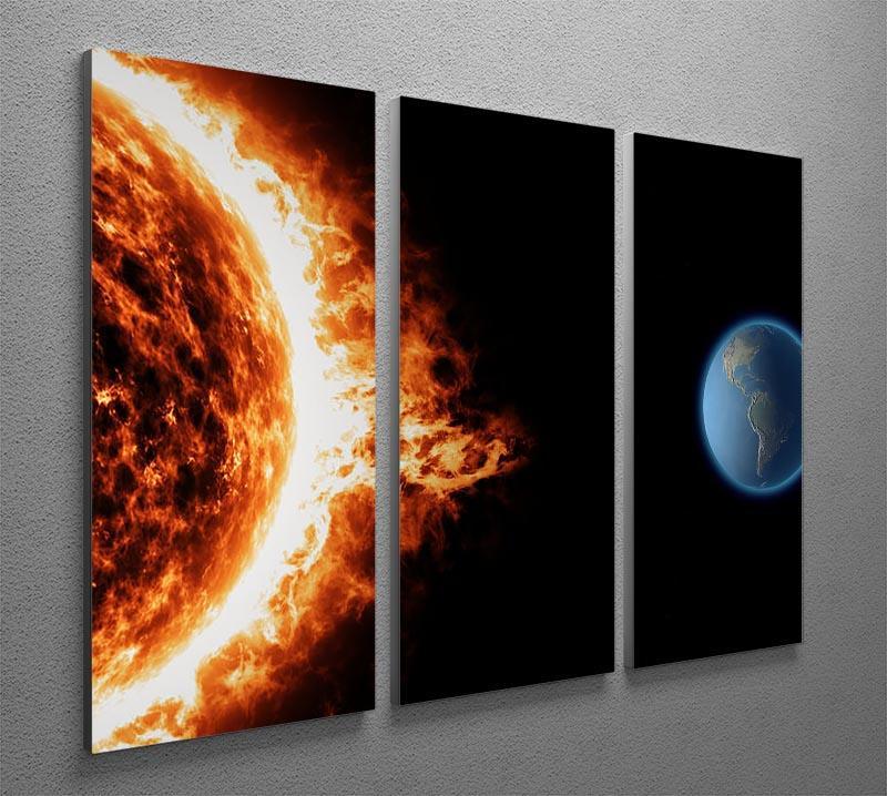 Sun earth space universe solar storm 3 Split Panel Canvas Print - Canvas Art Rocks - 2
