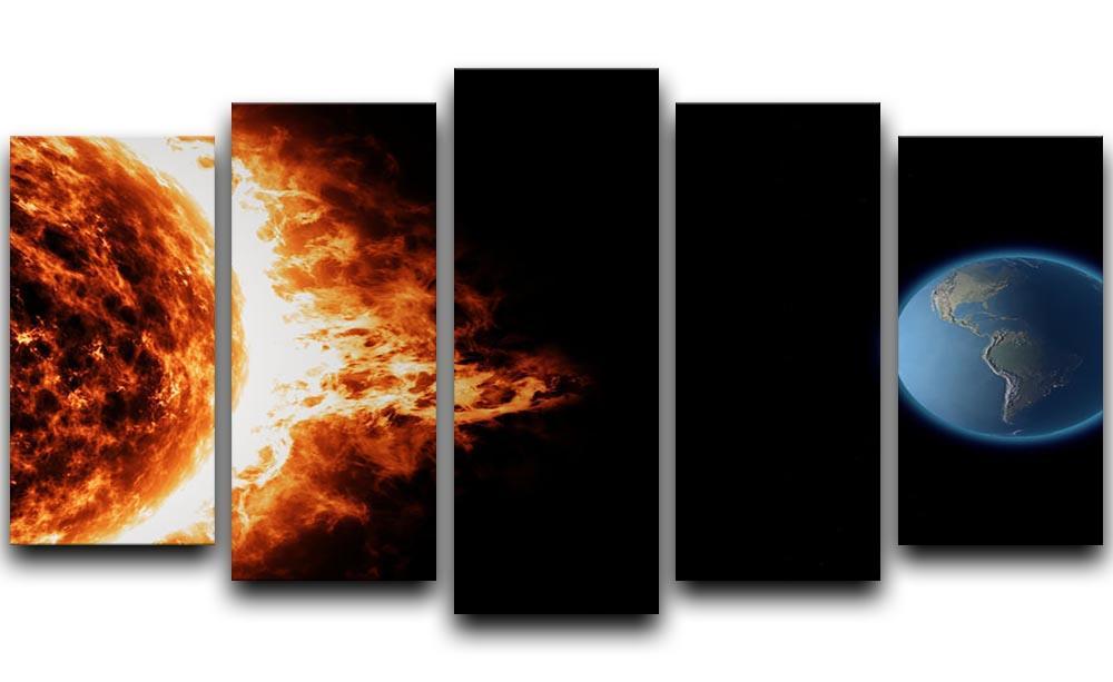 Sun earth space universe solar storm 5 Split Panel Canvas  - Canvas Art Rocks - 1