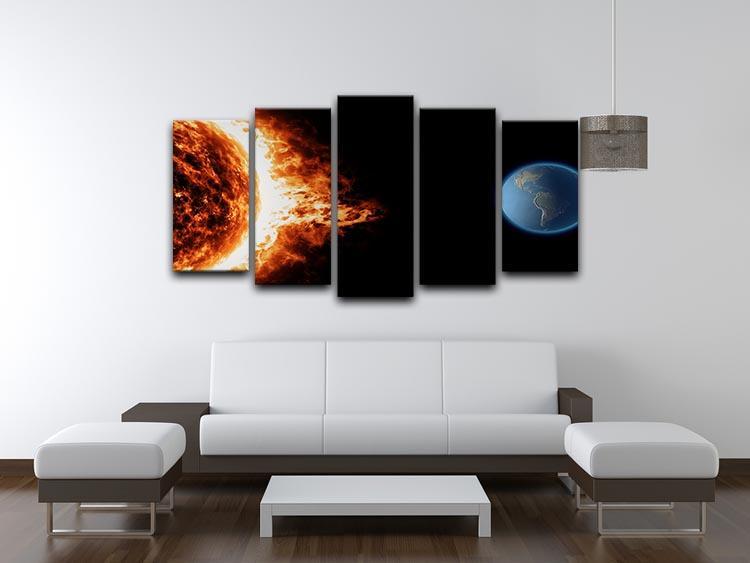 Sun earth space universe solar storm 5 Split Panel Canvas - Canvas Art Rocks - 3