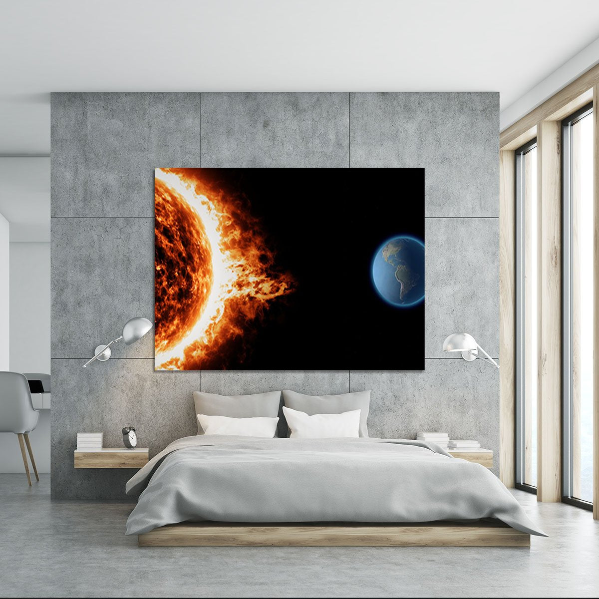 Sun earth space universe solar storm Canvas Print or Poster