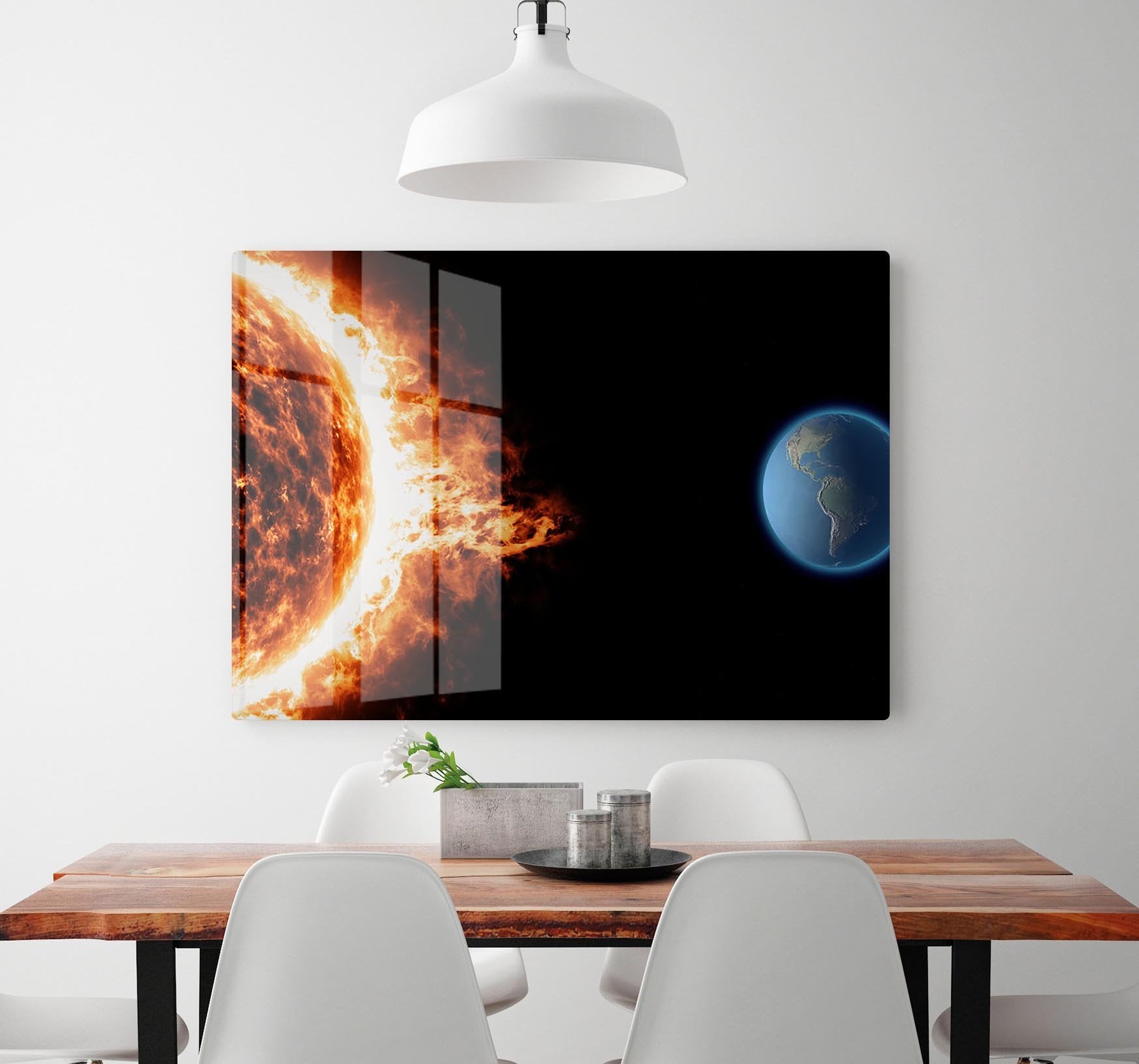 Sun earth space universe solar storm HD Metal Print