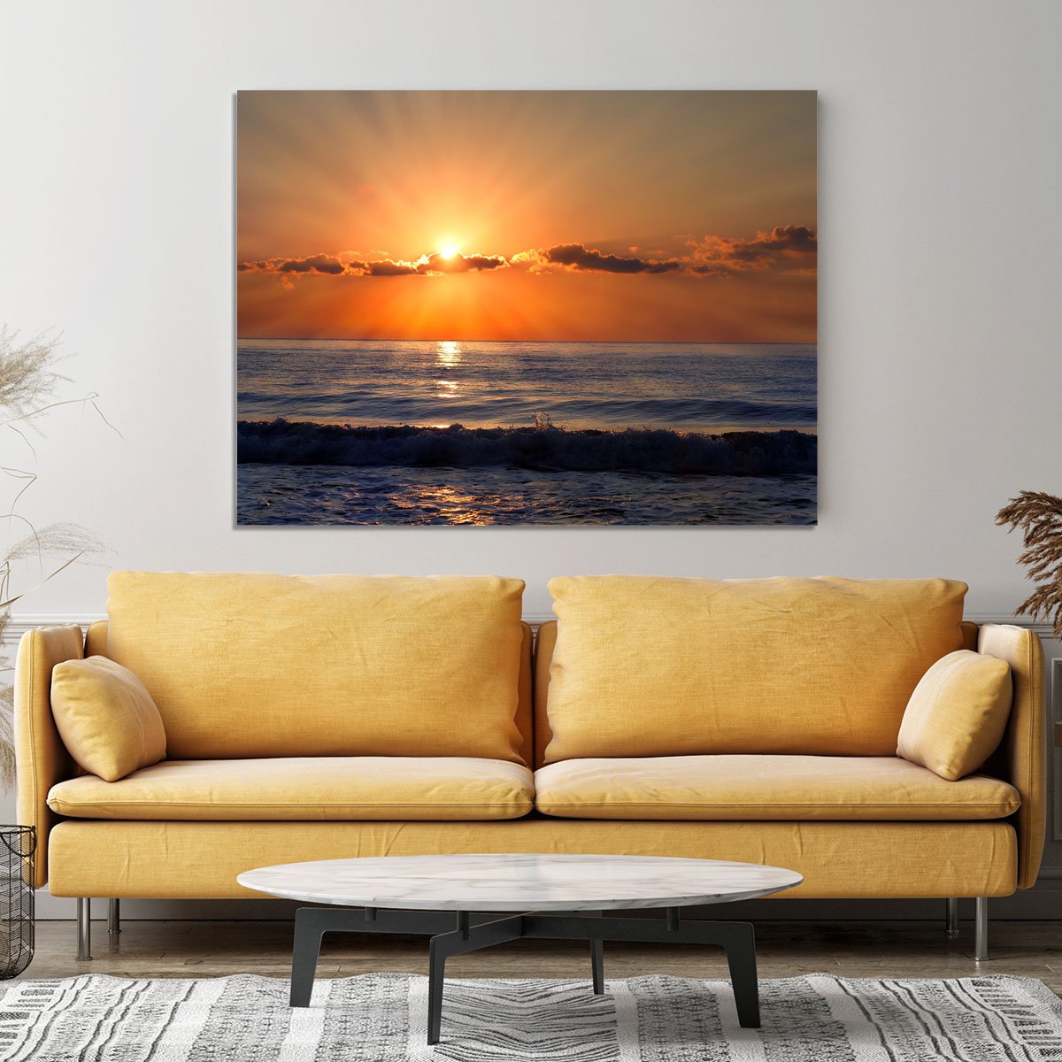 Sun rays over the bulgarian Black sea Canvas Print or Poster