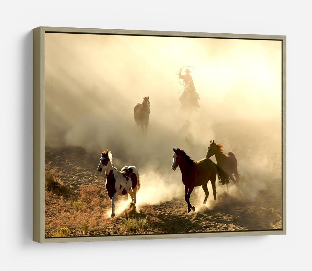 Sunlight Horses and cowboy HD Metal Print - Canvas Art Rocks - 8