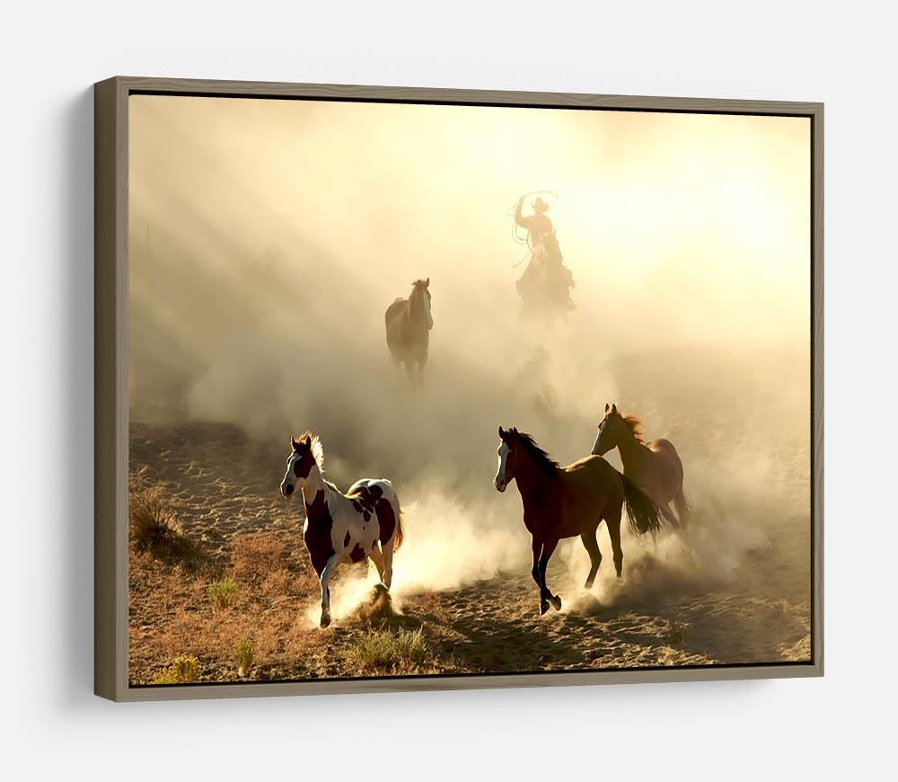 Sunlight Horses and cowboy HD Metal Print - Canvas Art Rocks - 10