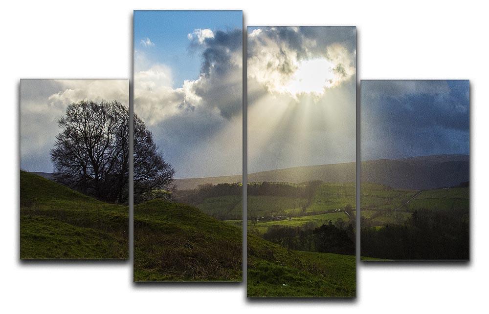 Sunlight on the Lake District 4 Split Panel Canvas - Canvas Art Rocks - 1