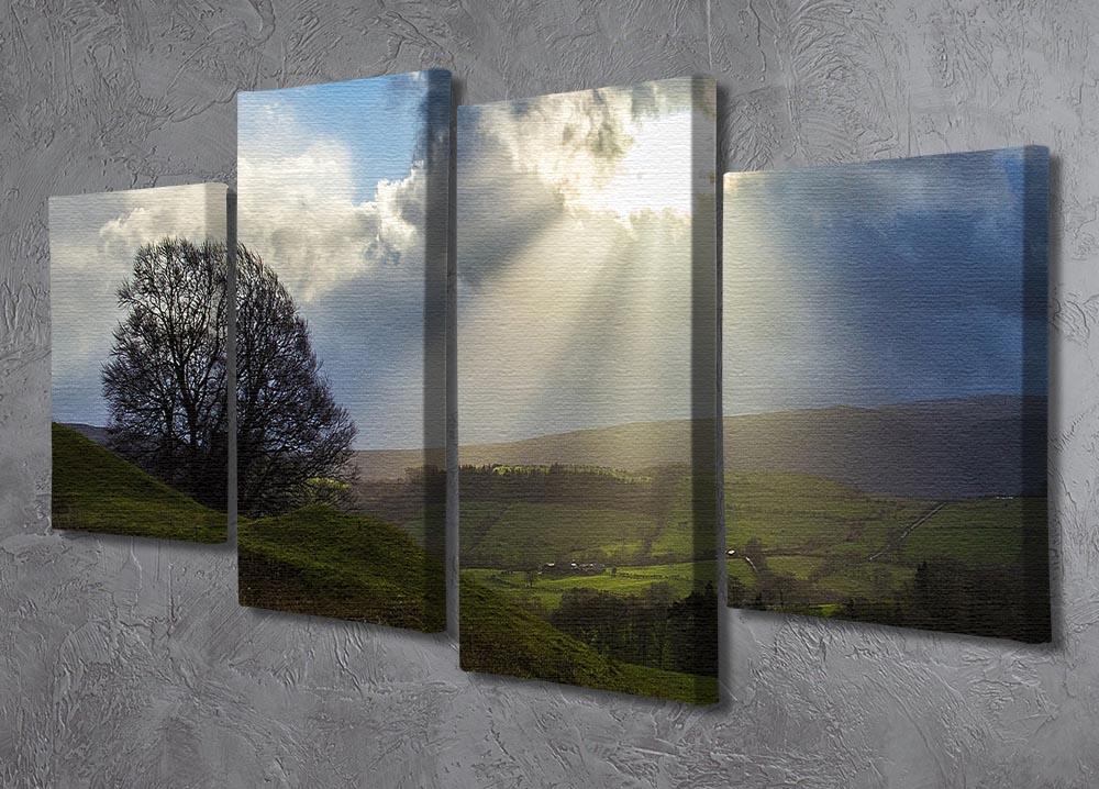 Sunlight on the Lake District 4 Split Panel Canvas - Canvas Art Rocks - 2