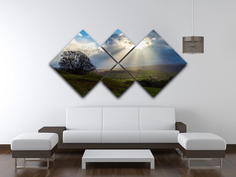 Sunlight on the Lake District 4 Square Multi Panel Canvas - Canvas Art Rocks - 3