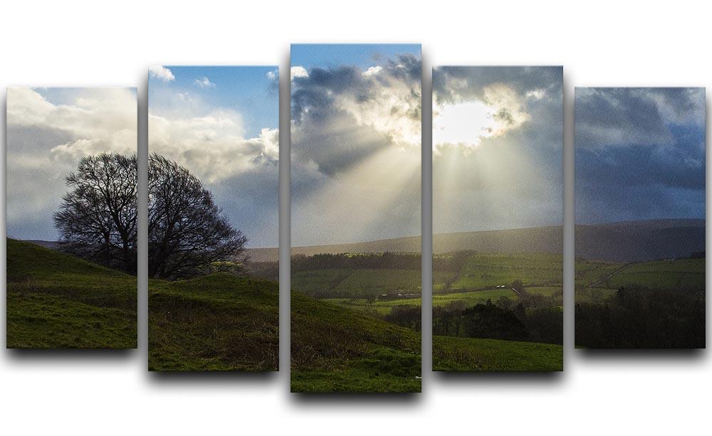 Sunlight on the Lake District 5 Split Panel Canvas - Canvas Art Rocks - 1