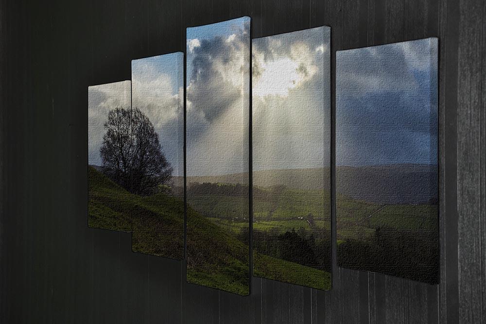 Sunlight on the Lake District 5 Split Panel Canvas - Canvas Art Rocks - 2