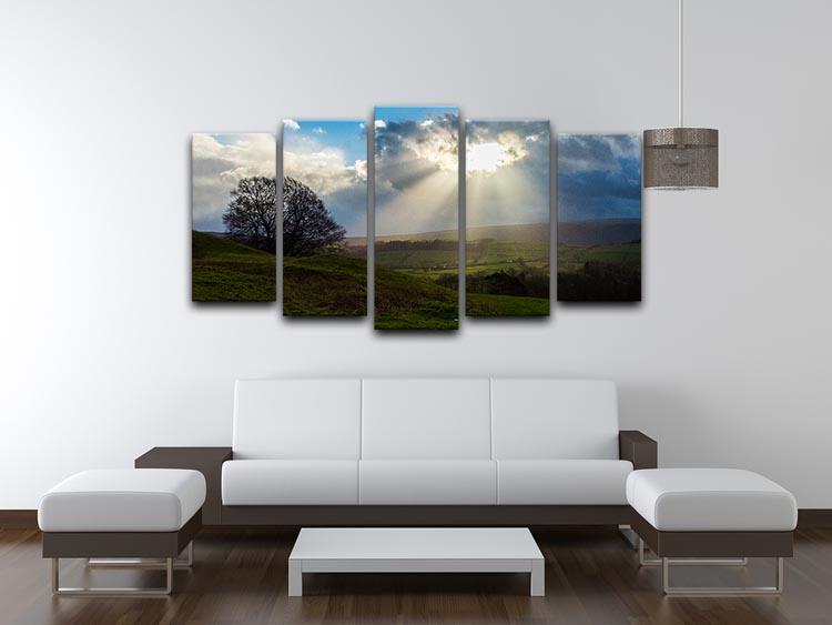 Sunlight on the Lake District 5 Split Panel Canvas - Canvas Art Rocks - 3