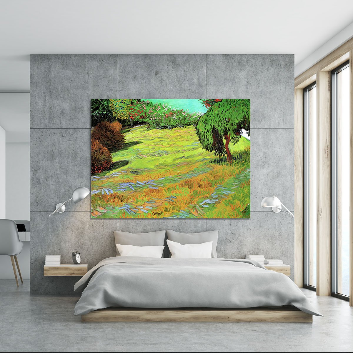 Sunny Lawn in a Public Park by Van Gogh Canvas Print or Poster