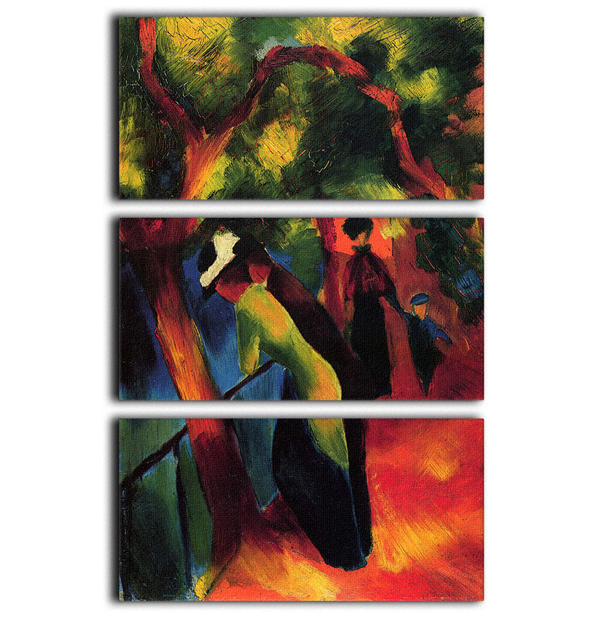 Sunny way by August Macke 3 Split Panel Canvas Print - Canvas Art Rocks - 1