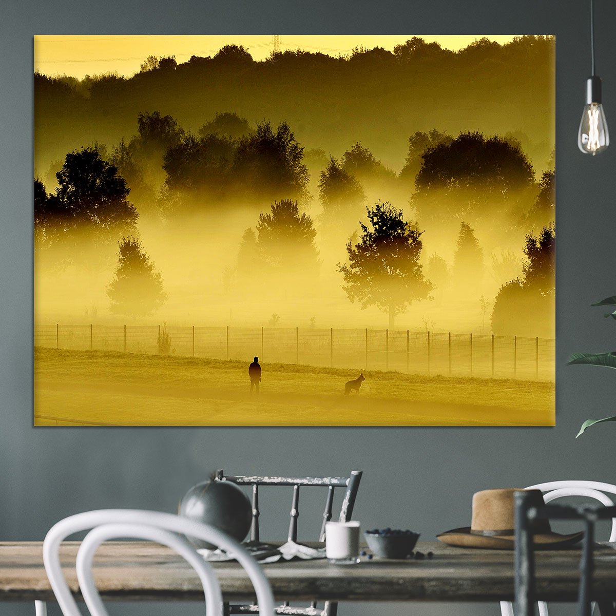 Sunrise and Mist Canvas Print or Poster
