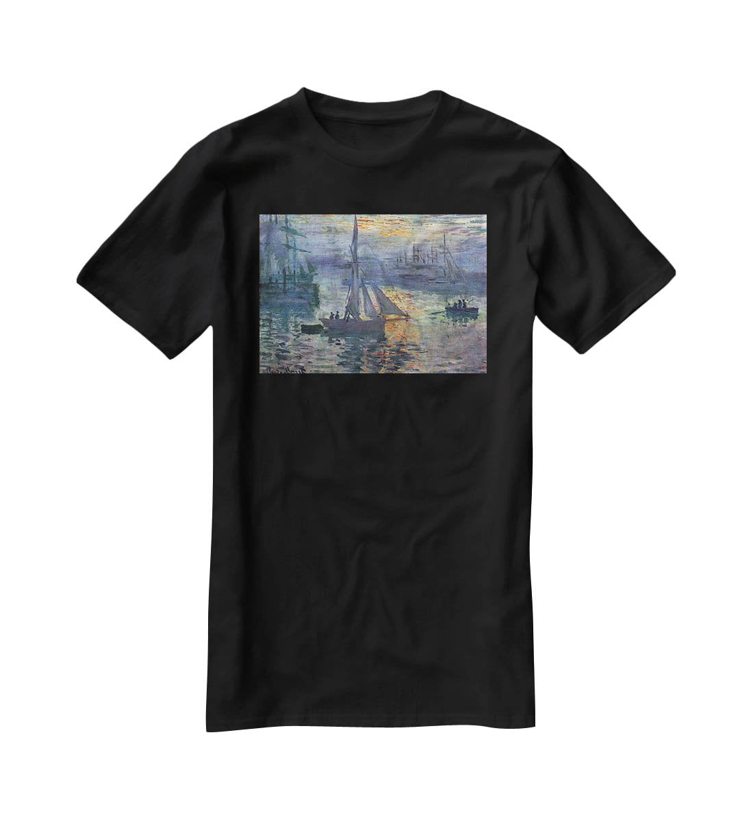 Sunrise at Sea by Monet T-Shirt - Canvas Art Rocks - 1