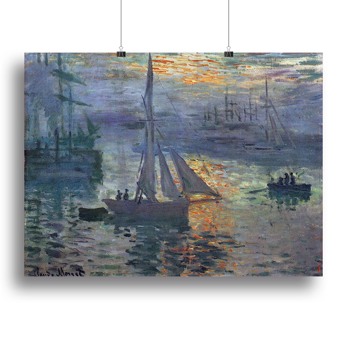 Sunrise at Sea by Monet Canvas Print or Poster