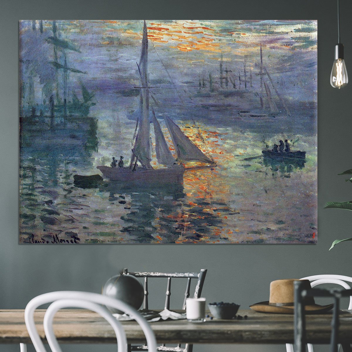 Sunrise at Sea by Monet Canvas Print or Poster