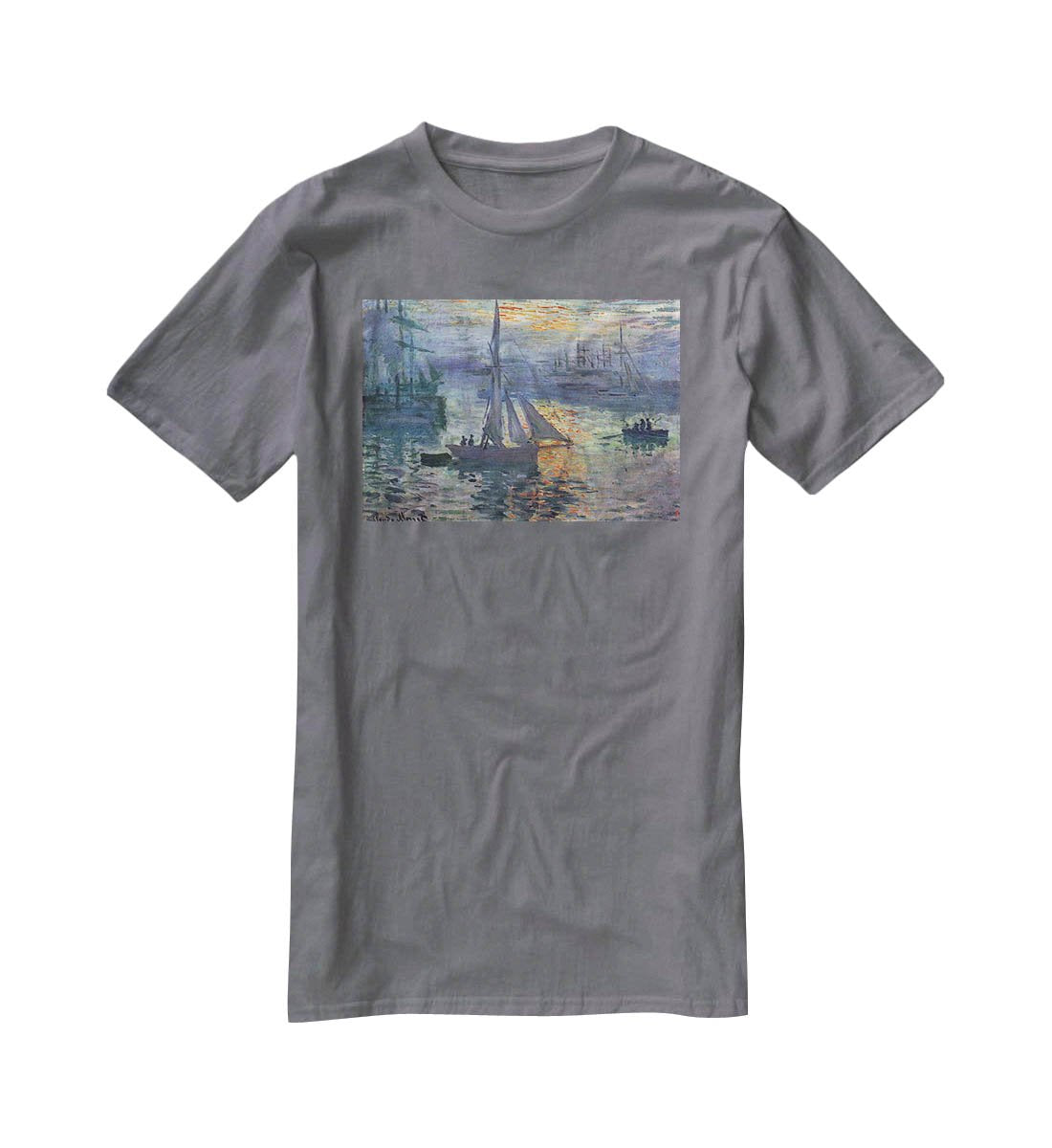 Sunrise at Sea by Monet T-Shirt - Canvas Art Rocks - 3