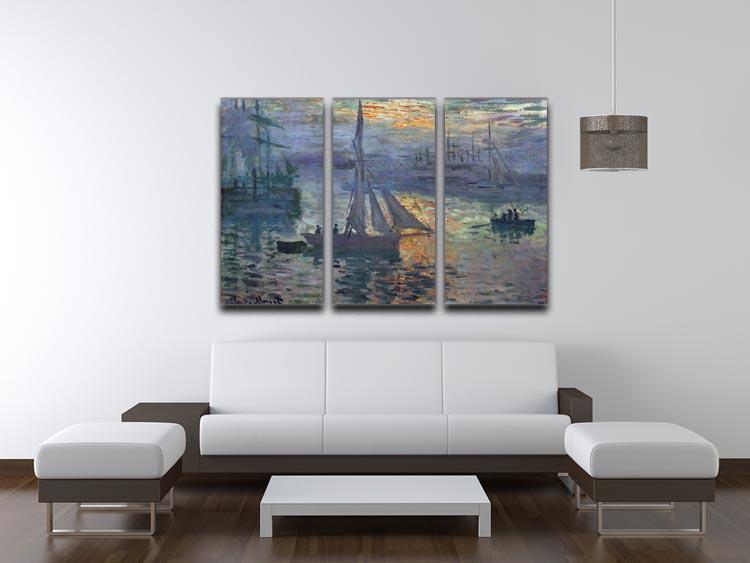Sunrise at Sea by Monet Split Panel Canvas Print - Canvas Art Rocks - 4