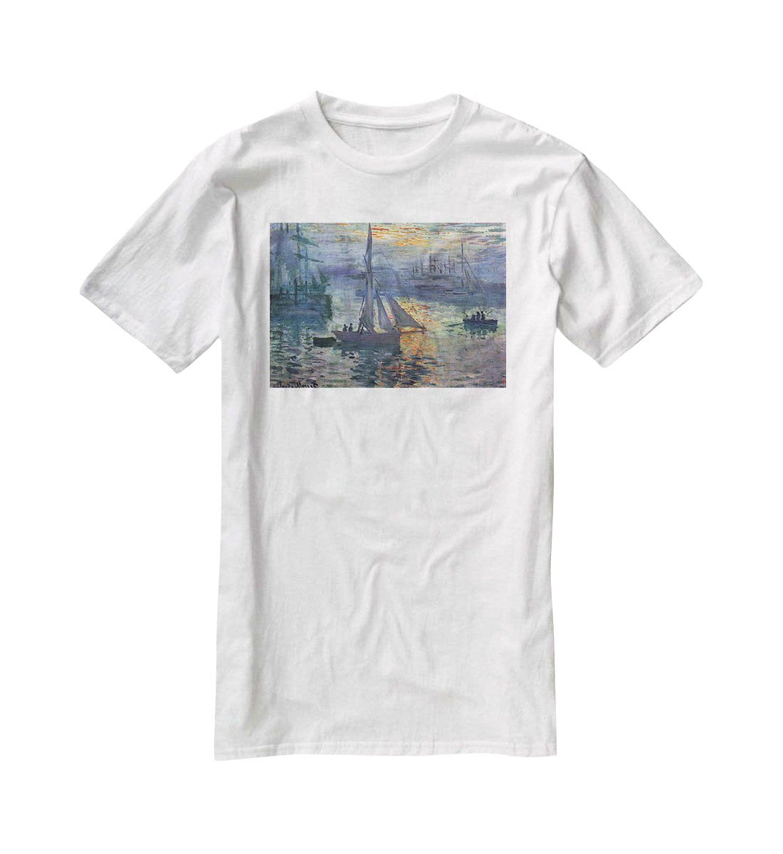 Sunrise at Sea by Monet T-Shirt - Canvas Art Rocks - 5