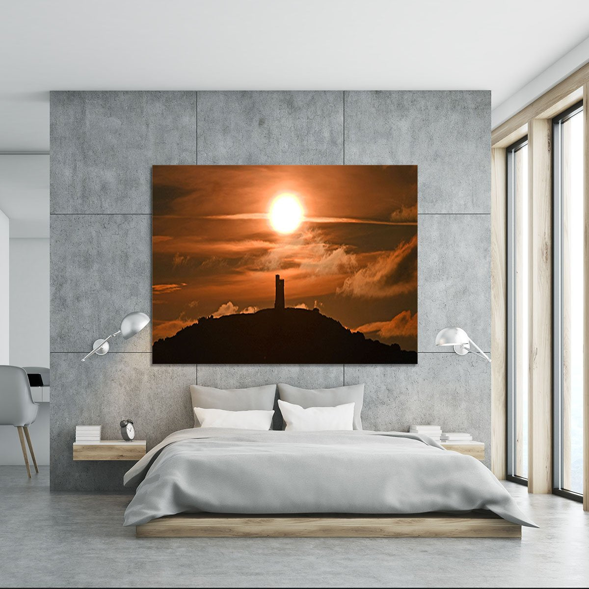 Sunrise behind Castle Hill Canvas Print or Poster