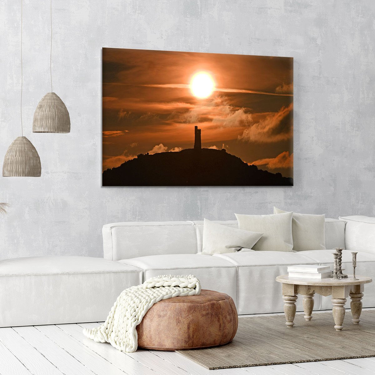 Sunrise behind Castle Hill Canvas Print or Poster