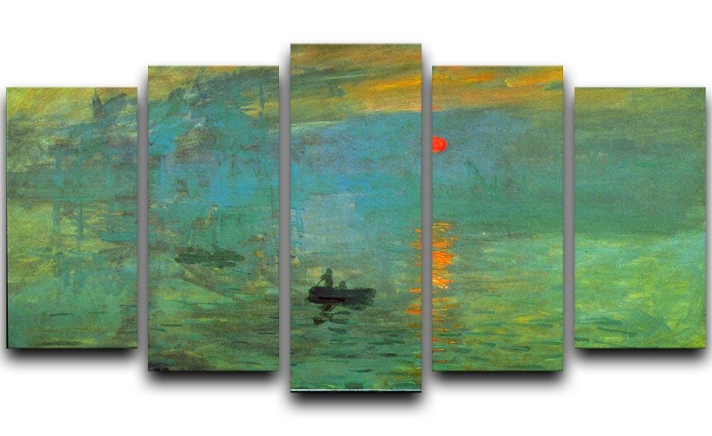 Sunrise by Monet 5 Split Panel Canvas  - Canvas Art Rocks - 1