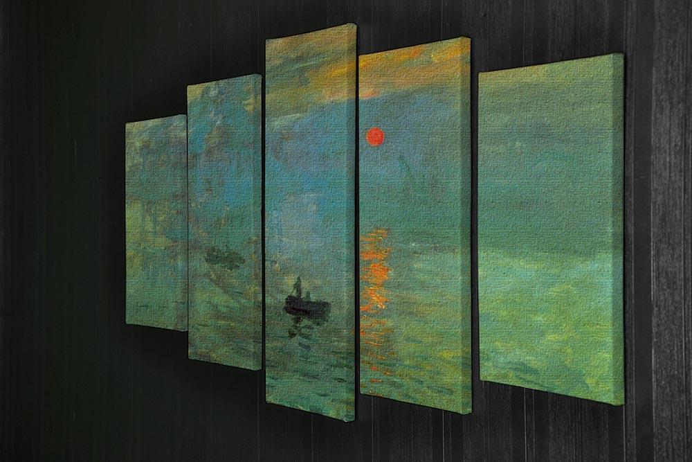 Sunrise by Monet 5 Split Panel Canvas - Canvas Art Rocks - 2