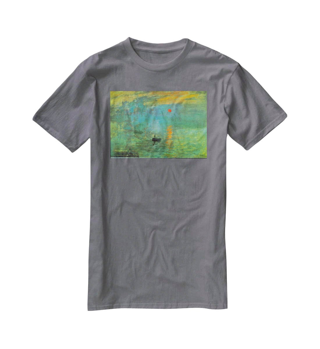 Sunrise by Monet T-Shirt - Canvas Art Rocks - 3