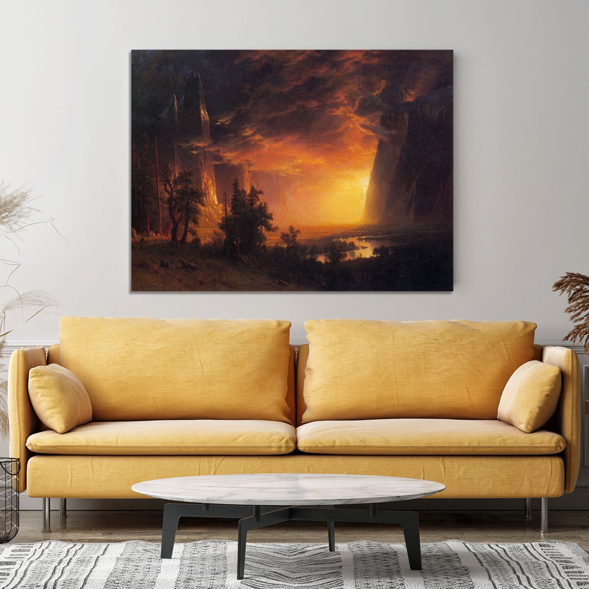 Sunrise in Yosemite Valley by Bierstadt Canvas Print or Poster