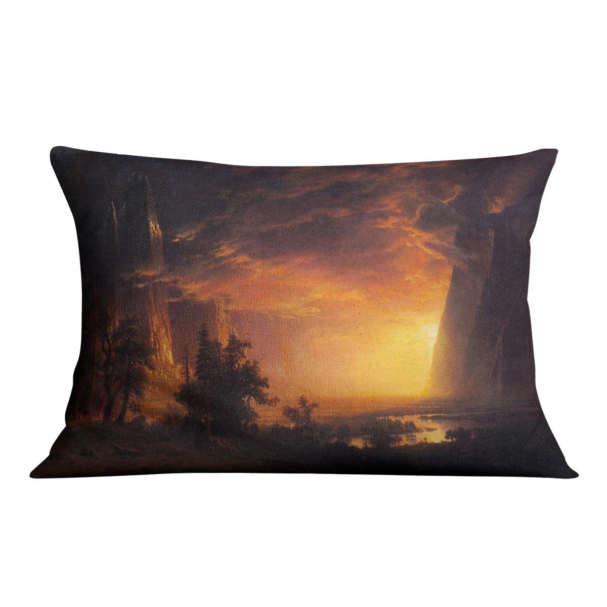 Sunrise in Yosemite Valley by Bierstadt Cushion - Canvas Art Rocks - 4