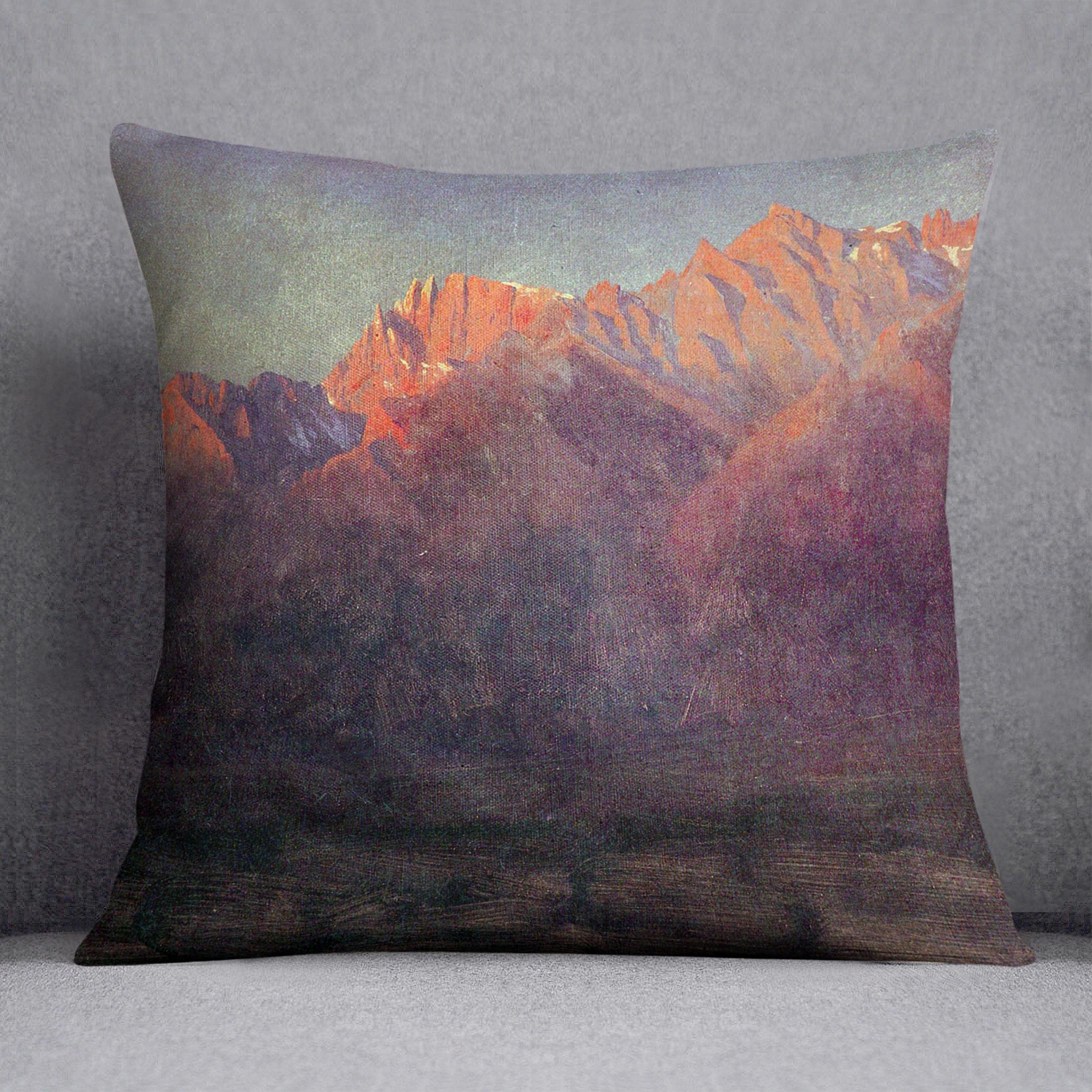 Sunrise in the Sierras by Bierstadt Cushion - Canvas Art Rocks - 1
