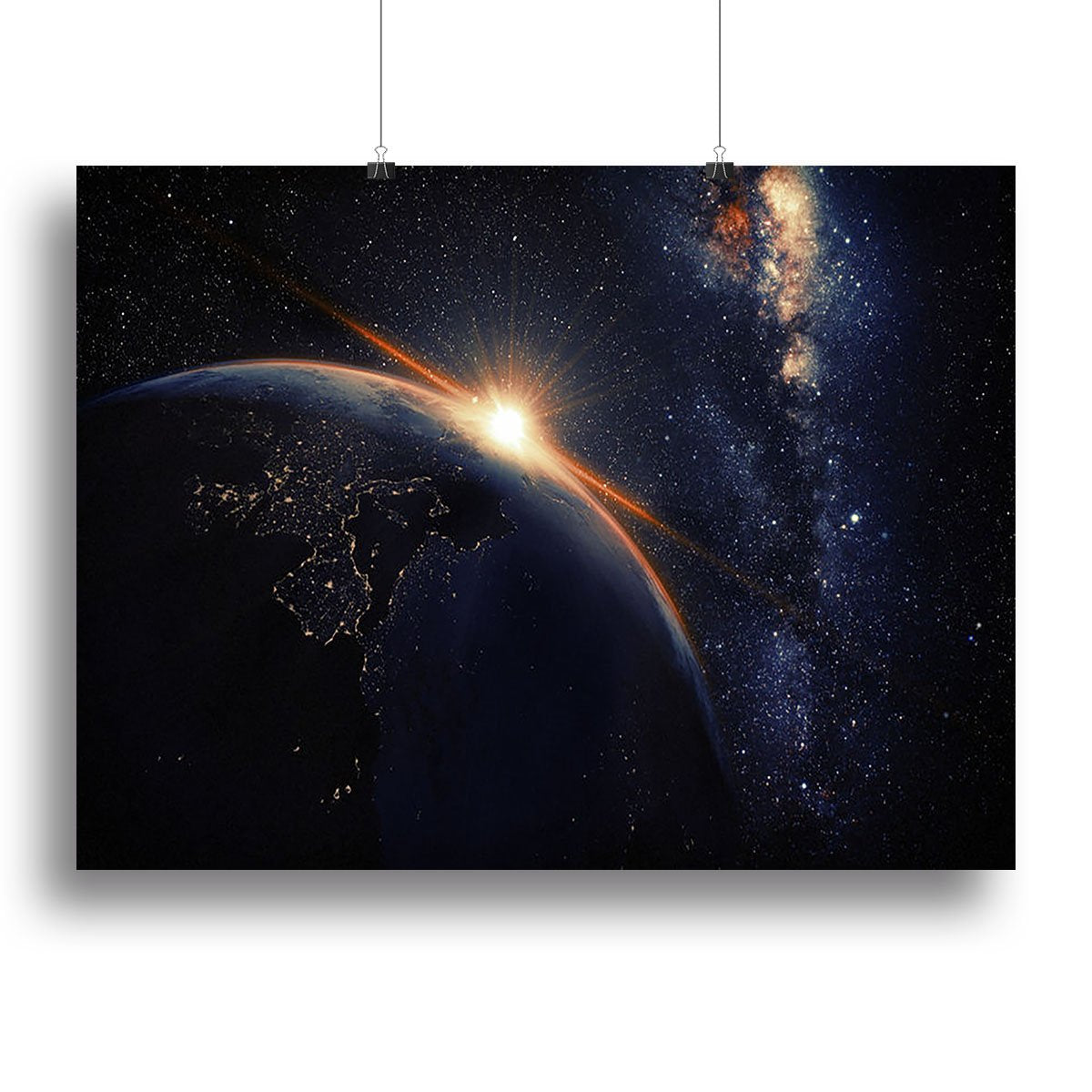 Sunrise seen from space Canvas Print or Poster