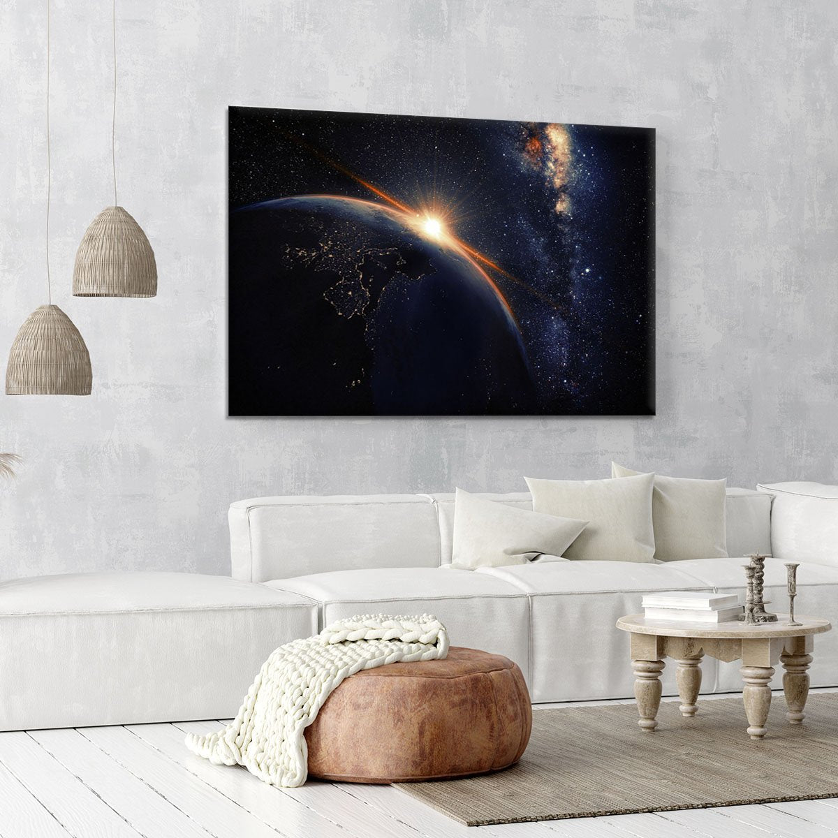 Sunrise seen from space Canvas Print or Poster