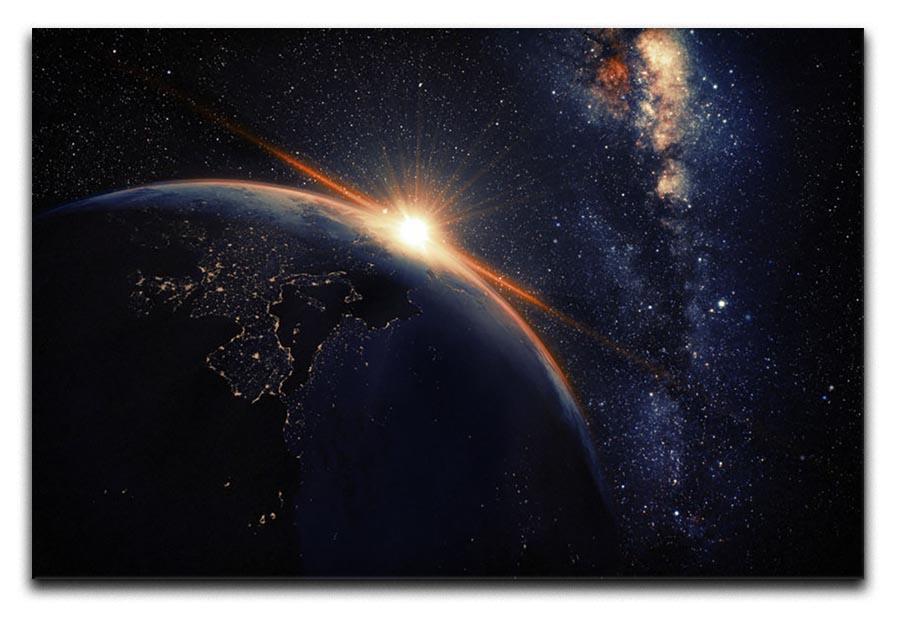 Sunrise seen from space Canvas Print or Poster  - Canvas Art Rocks - 1