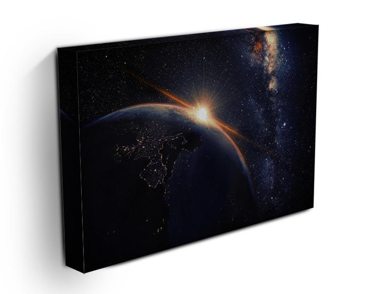 Sunrise seen from space Canvas Print or Poster - Canvas Art Rocks - 3