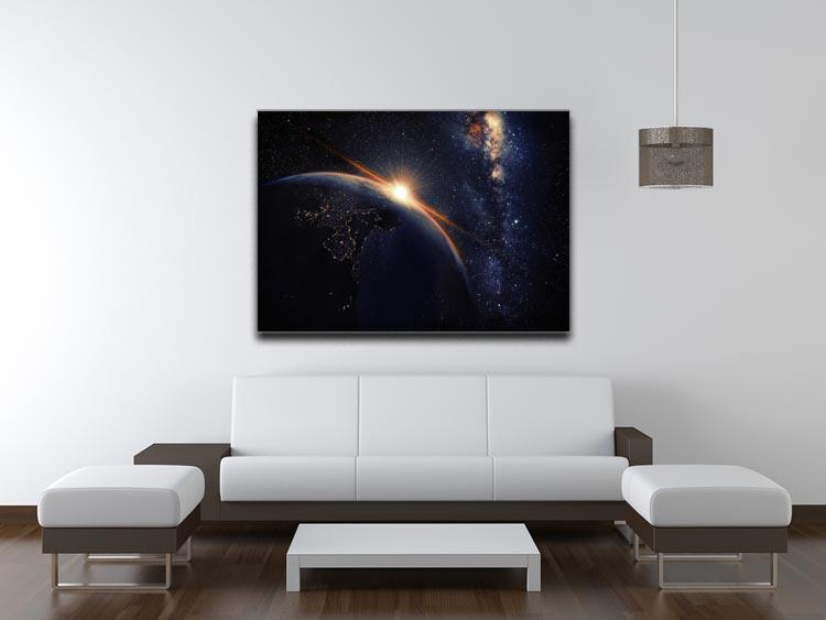 Sunrise seen from space Canvas Print or Poster - Canvas Art Rocks - 4